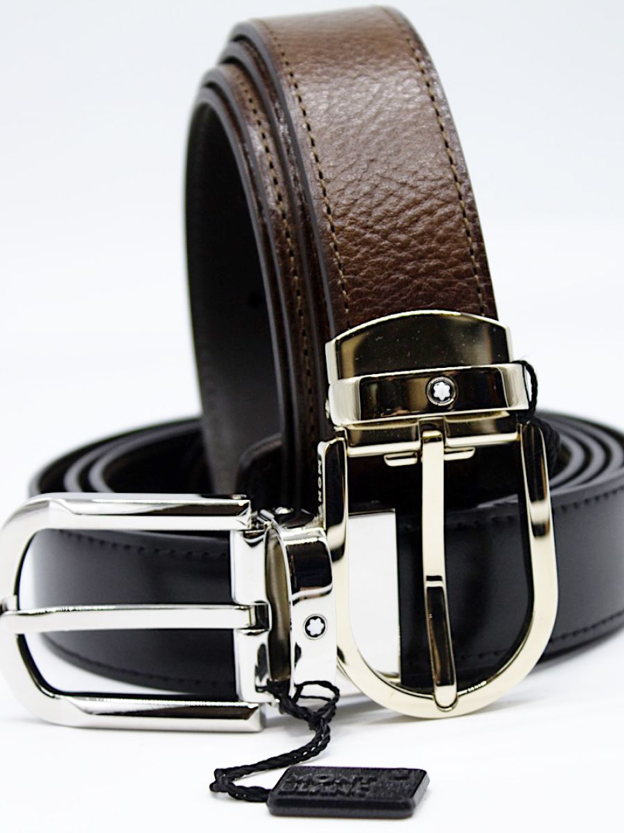 Cinture in pelle Montblanc e S.T. Dupont